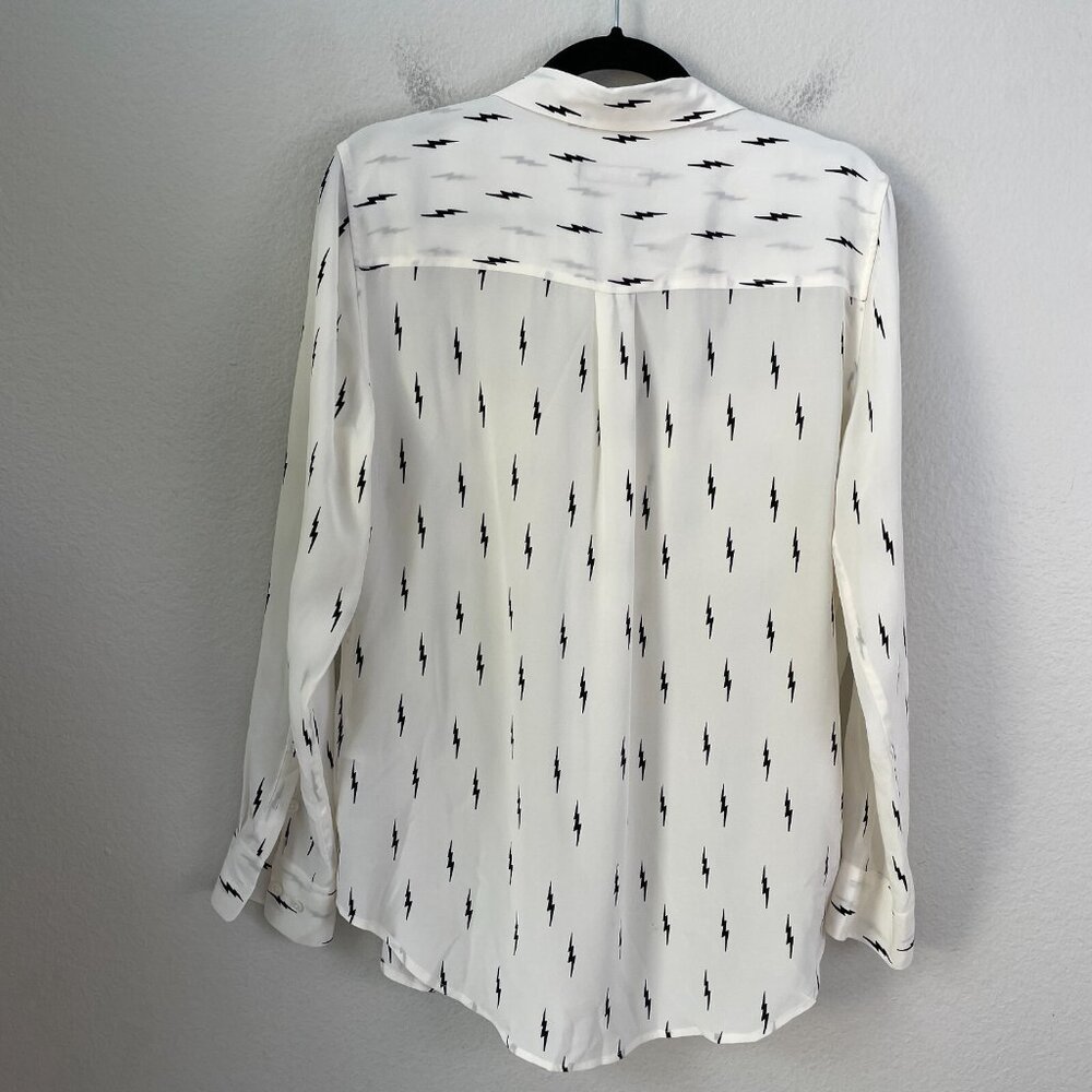 Equipment X Kate Moss Womens Large Slim Signature Button Up 100% Silk Blouse Top - Picture 10 of 12